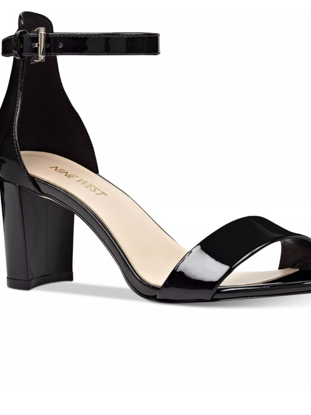 .5Nine West Pruce3 Block Heel Black Patent Leather - 6
